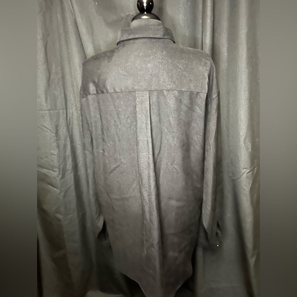 Lineage Solid Black Button Down Size Xxl - image 5